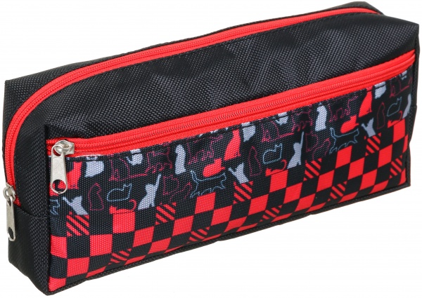 Пенал на блискавці Шаховий код Lider червоний