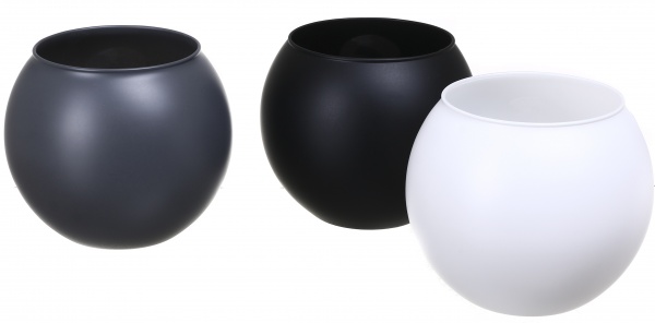 Ваза стеклянная Soft шар 16 см черная 