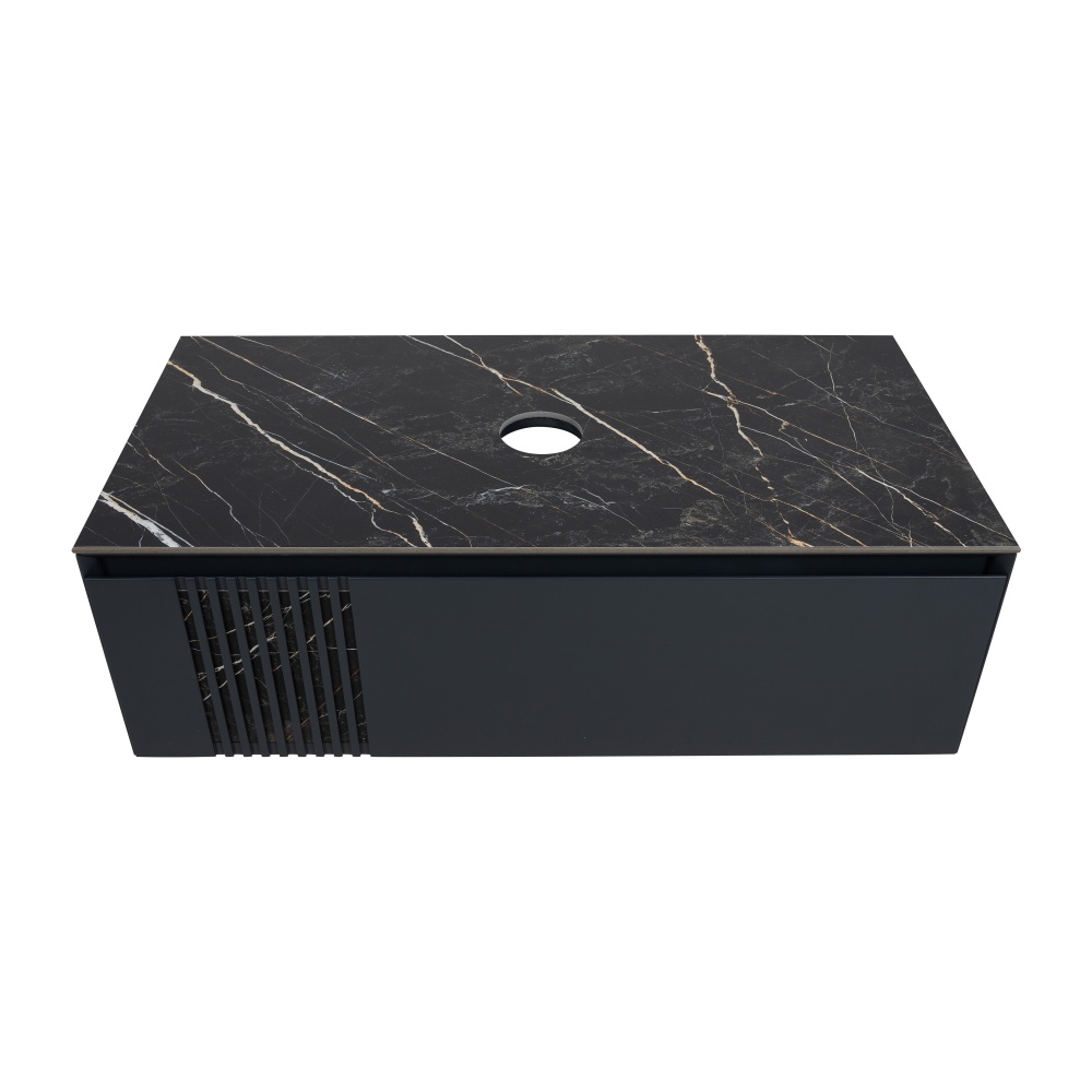 Тумба під умивальник Aqua Rodos MANHATTAN антрацит мат зі стільницею керамограніт Namibia Black 100 см