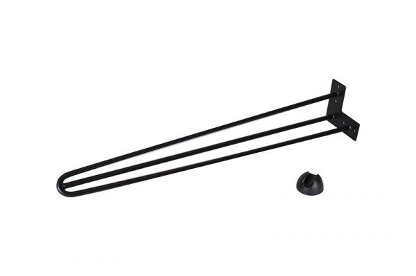 Меблева ніжка DC прутова d=12 мм з підніжкою Н=710 мм чорна 