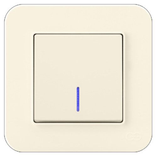 Вимикач одноклавішний Gunsan RADIUS з підсвіткою 10 А 250В кремовий 01 37 12 00 100 102