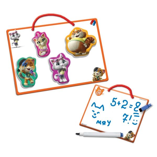 Доска магнитная Vladi Toys 44 Кота «Пиши-стирай» с маркером VT3601-09