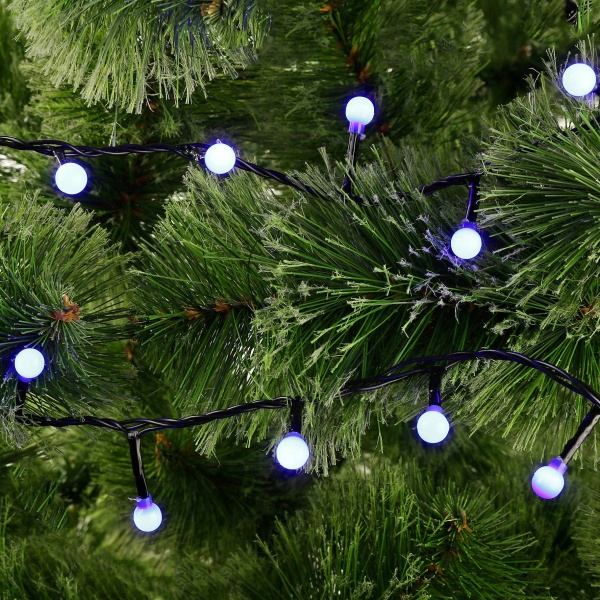 Электрогирлянда линейная Жемчужные шарики LDBL128B-10-C встроенный светодиод (LED) 128 ламп 6,4 м 