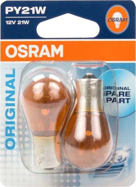 Лампа накаливания Osram 7507-02B PY21W BAU15s 12 В 21 Вт 2 шт 1500