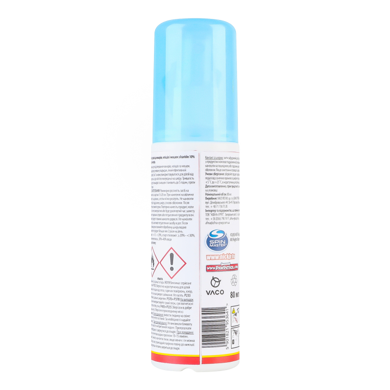 Средство от летающих насекомых VACO Paw Patrol Sensitive Икаридин 10% для детей 80 мл