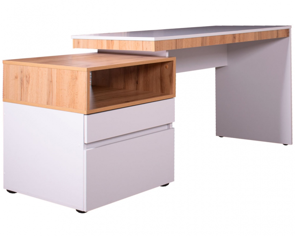 Стол письменный DC РИНО 750х1600х600 мм нимфея альба/дуб тахо/нимфея альба
