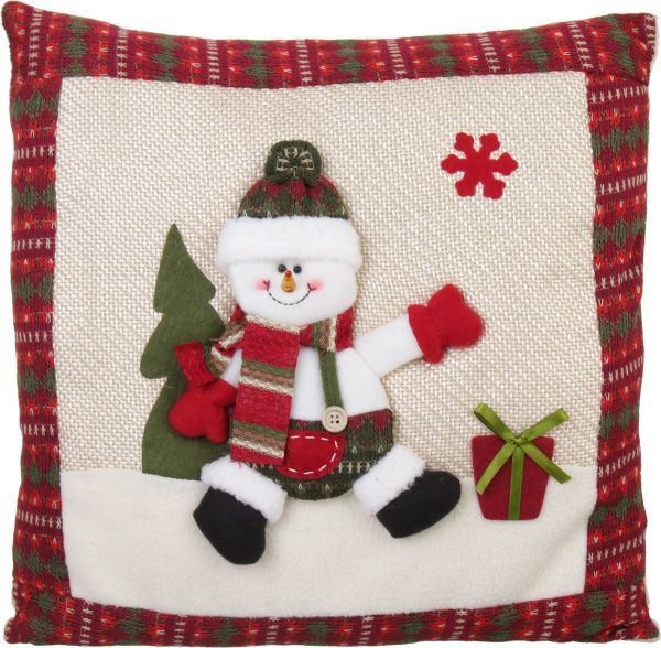 Декорація новорічна подушка Дід Мороз/Сніговик в асортименті 40 см EPI-W22-18A2878 B