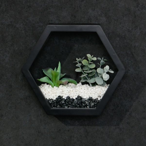 Декор настінний Nature шестикутний 23x20 см чорний 