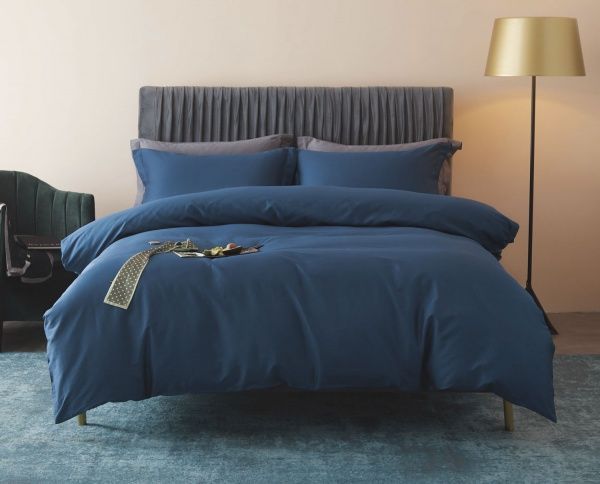 Простирадло Mono blue D 240x260 см синій La Nuit 