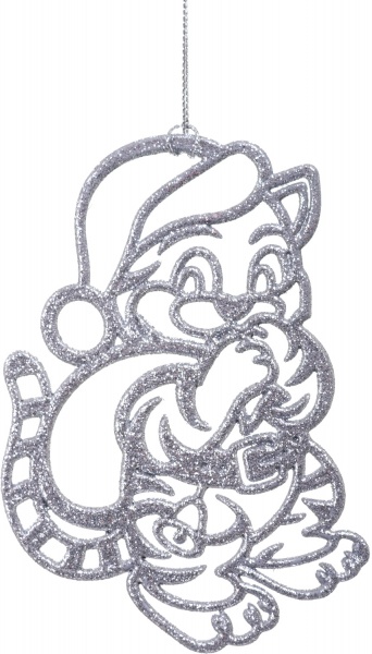 Підвіска Тигрик з мішком 2Д d 12 см срібний