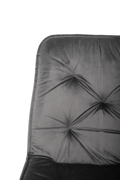 Стул обеденный Плото велюр серый/черный