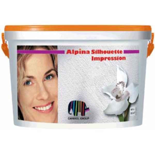 Краска структурная акриловая структурная Alpina Silhouette Impression Effekt мат белый 5л 