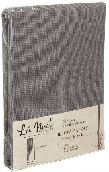 Штора Stella бежевый 160х275 см La Nuit