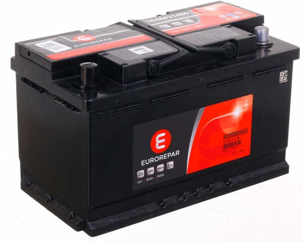 Акумулятор автомобільний EUROREPAR 80Ah 800A 12V 1648431480 «+» праворуч (1648431480)