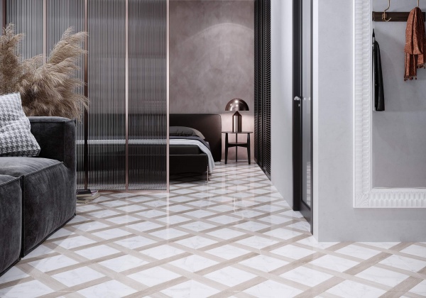 Плитка Golden Tile Marmo Wood Grate білий 4V0883 40х40 2 сорт 