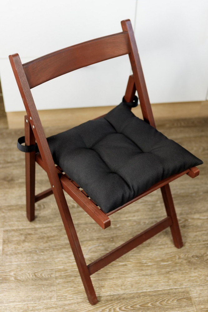 Подушка на стілець 40х40 см LEON чорна на липучці Прованс