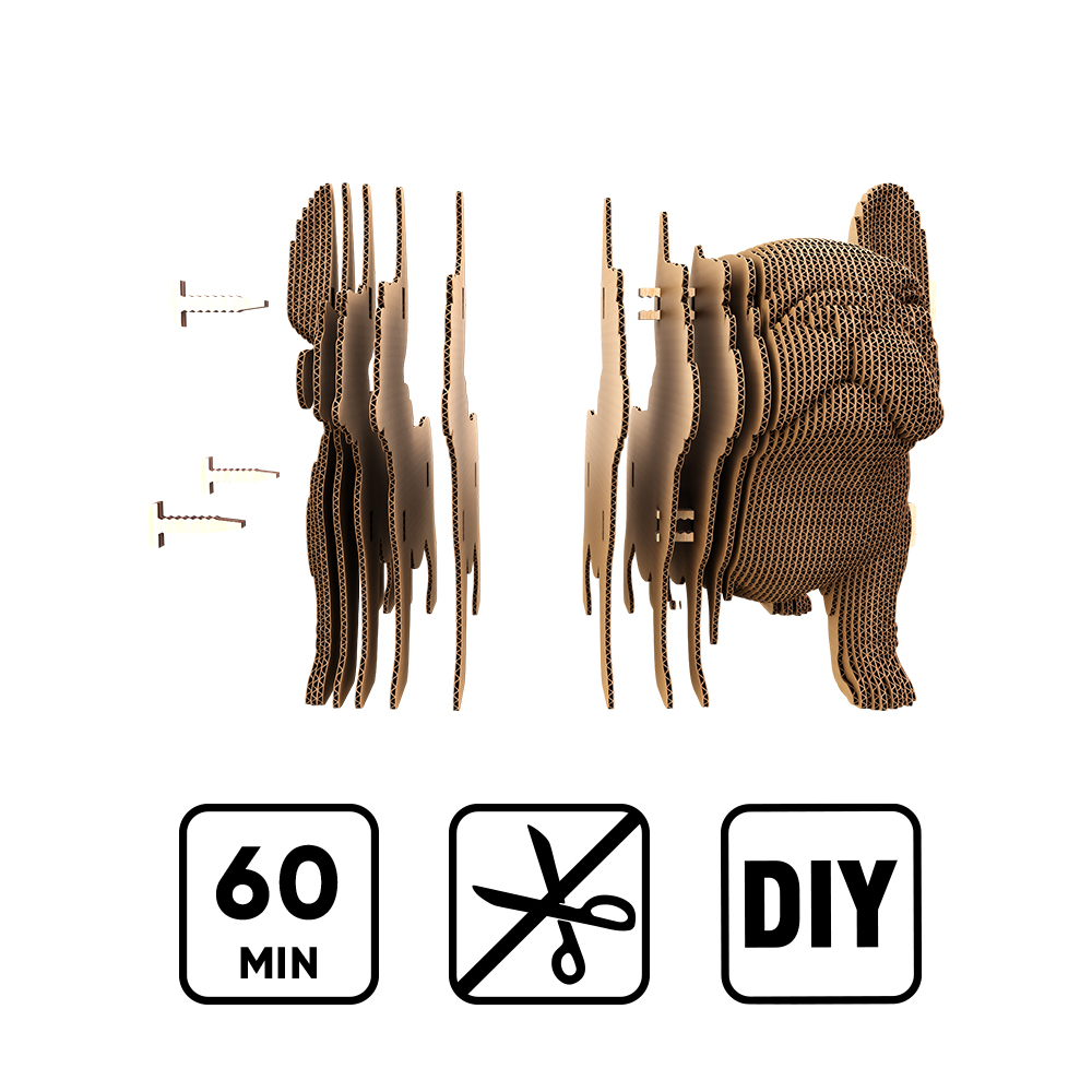 Конструктор картонный Cartonic 3D Puzzle BULLDOG PUPPY CARTMNBULL