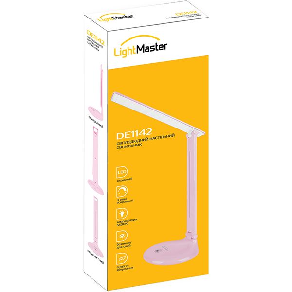Настольная лампа офисная LightMaster DE1142 LED 10 Вт розовый 