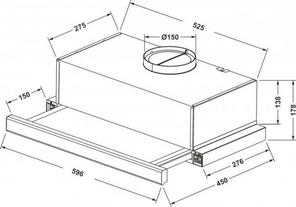 Витяжка Eleyus Storm G 700 LED SMD 60 WH