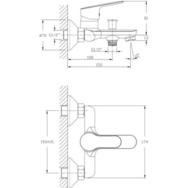 Смеситель для ванны Rozzy Jenori First RBZ020-3