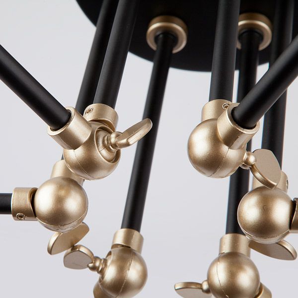 Люстра потолочная Strotskis Nigella 6x60 Вт E27 черный/золото 70052/6 