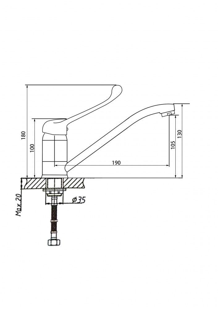 Змішувач для кухні Mixxen DIANA хром медичн. MXXI0815