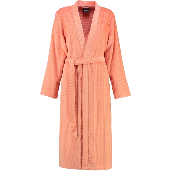 Халат велюровий Cawo Checked р. 44 персиковий 