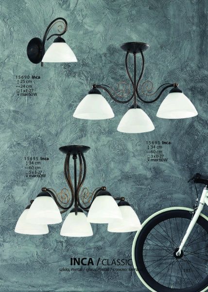 Люстра потолочная ALFA Inca 5xE27 старая медь 15695 