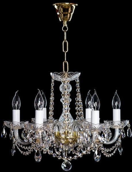 Люстра подвесная Crystal Life 6x40 Вт E14 золото A1016LM-6GO 