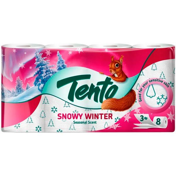 Бумага туалетная Metsa Tissue Tento Snowy winter 8 шт