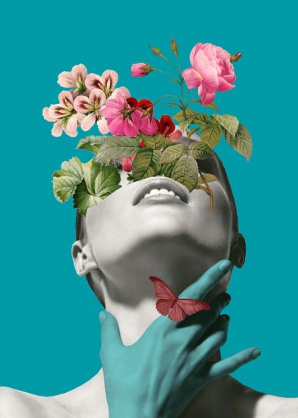 Постер Flowers (Blue) 75x100 см Brushme FNK0088703 