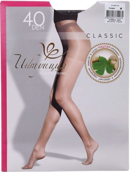 Колготки женские Интуиция Класcика 40 den р. 4 серый 