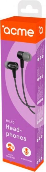 Навушники Acme HE20 Earphones With Mic black 