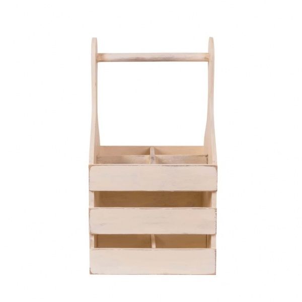 Кошик для вина Woodville Пуговка 40х20х21 см бежевий шеббі 