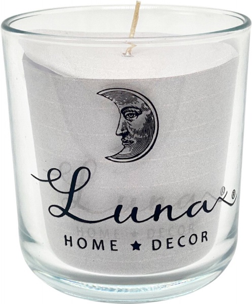 Свеча в стакане 8х8,5 см серая Luna