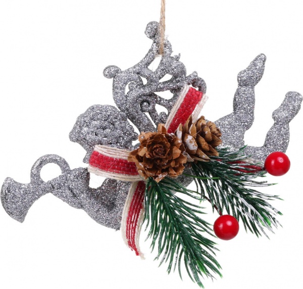 Декоративна підвіска Янгол з декором 13x9 см HF20Y2-11S срібло