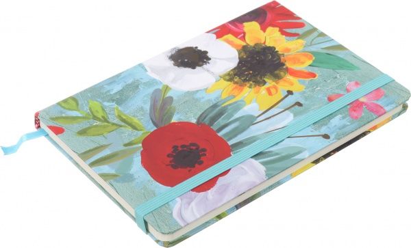 Блокнот Літні квіти 21x14,5 см блакитний