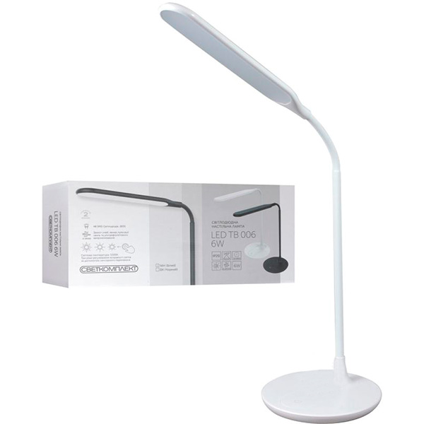 Настольная лампа офисная Светкомплект LED TB 006 6 Вт белая