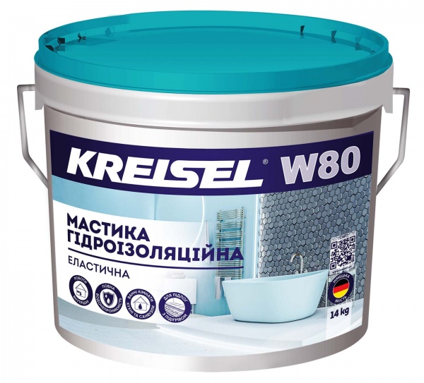 Мастика KREISEL гідроізоляційна еластична W80 Kreisel Nanofix 14 кг 