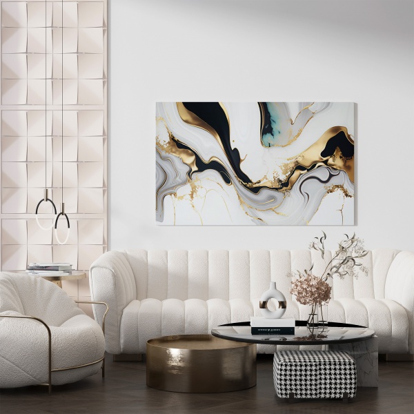 Картина на холсте Золотые волны 80x110 см WS Holst 575710782 