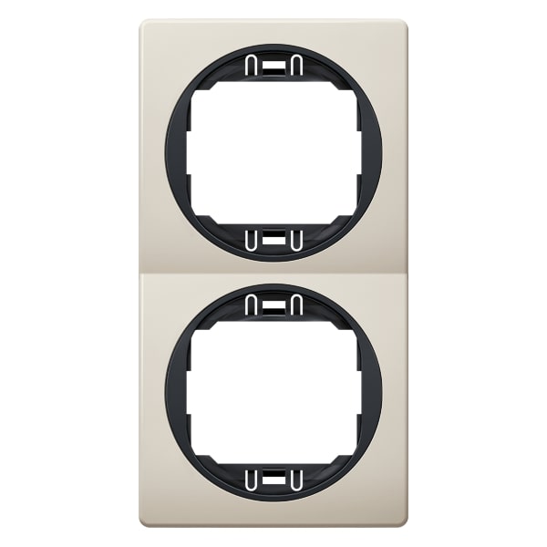 Рамка двомісна Aling-Conel Eon вертикальна бежевий/чорний E6711.9E