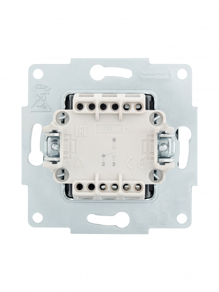 Выключатель проходной одноклавишный Lezard Vesna без подсветки антрацит 742-4288-105