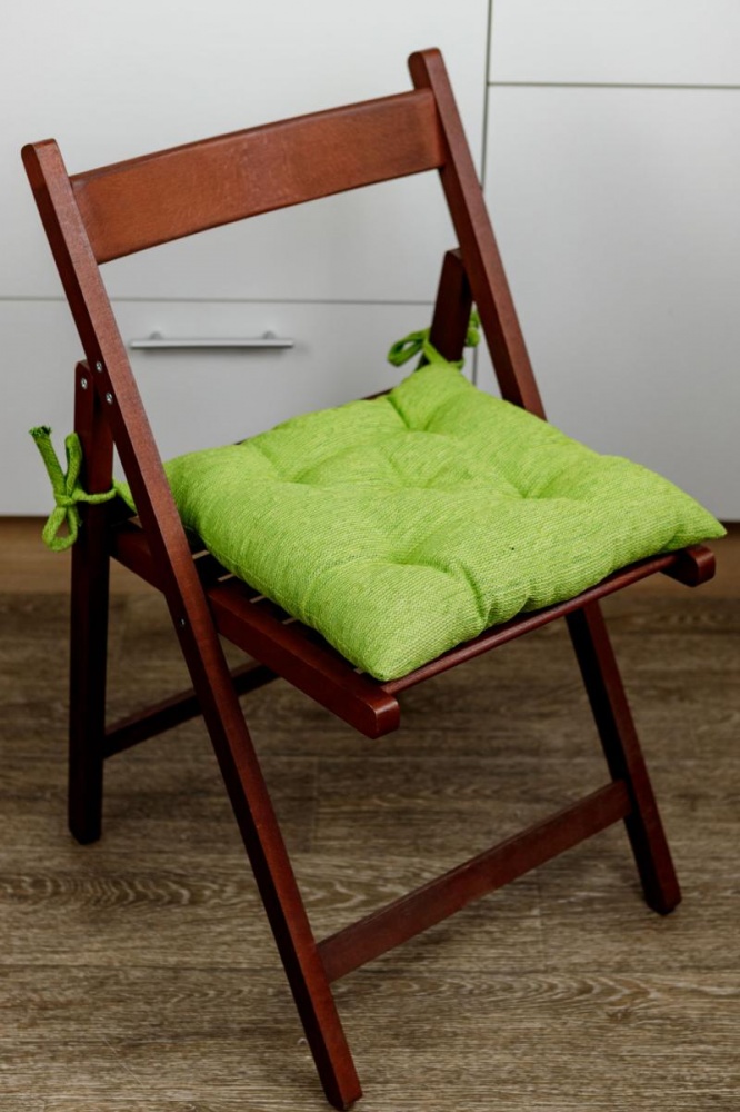 Подушка на стілець Chenilla салатова 40х40 см Прованс