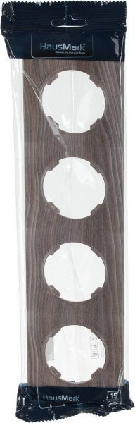 Рамка четырехместная HausMark Bela горизонтальная вяз темный SNG-FRP.RD20G4-7/Elm-dark
