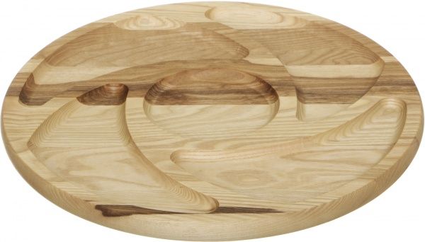 Дошка для подачі страв двостороння дерев'яна дошка 40 см 