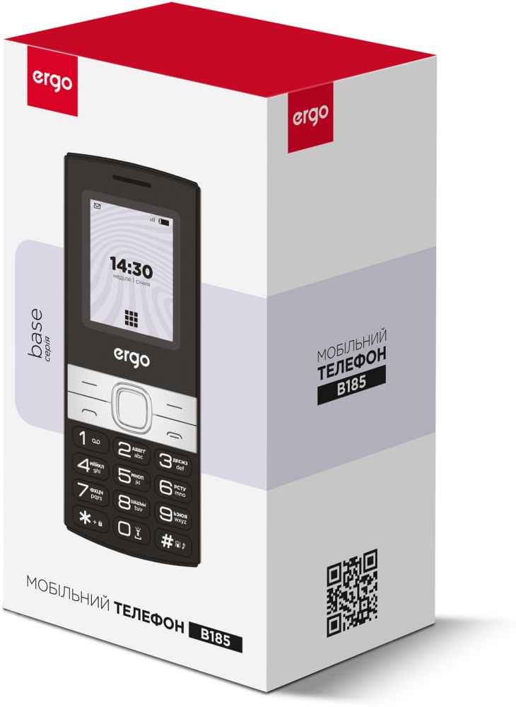 Мобильный телефон Ergo B185 Dual Sim black B185 black