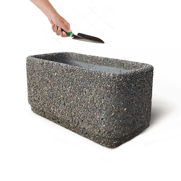 Вазон декоративний Вазон Атлант прямокутний 128л сірий 