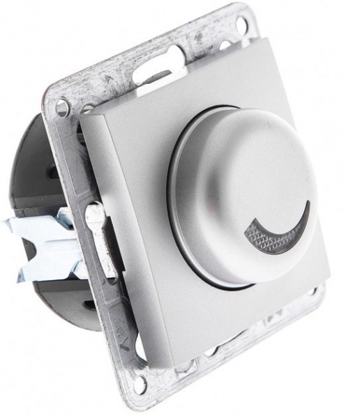 Світлорегулятор поворотний LXL Tesla 600 Вт сріблястий металік TLXL3509A