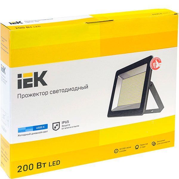 Прожектор IEK СДО 06-200 LED 200 Вт IP65 черный 
