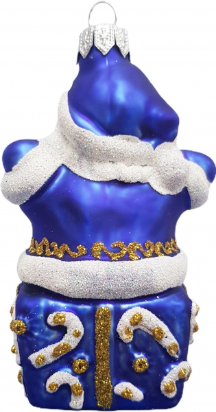 Подвеска Юріта Фигурка Дед Мороз на подарке синий